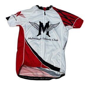 Multnomah Athletic Club Cycling jersey womens small zip short sleeve Voler white